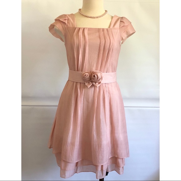 Peach colour light weight chiffon Dress Size: XS - Picture 5 of 11